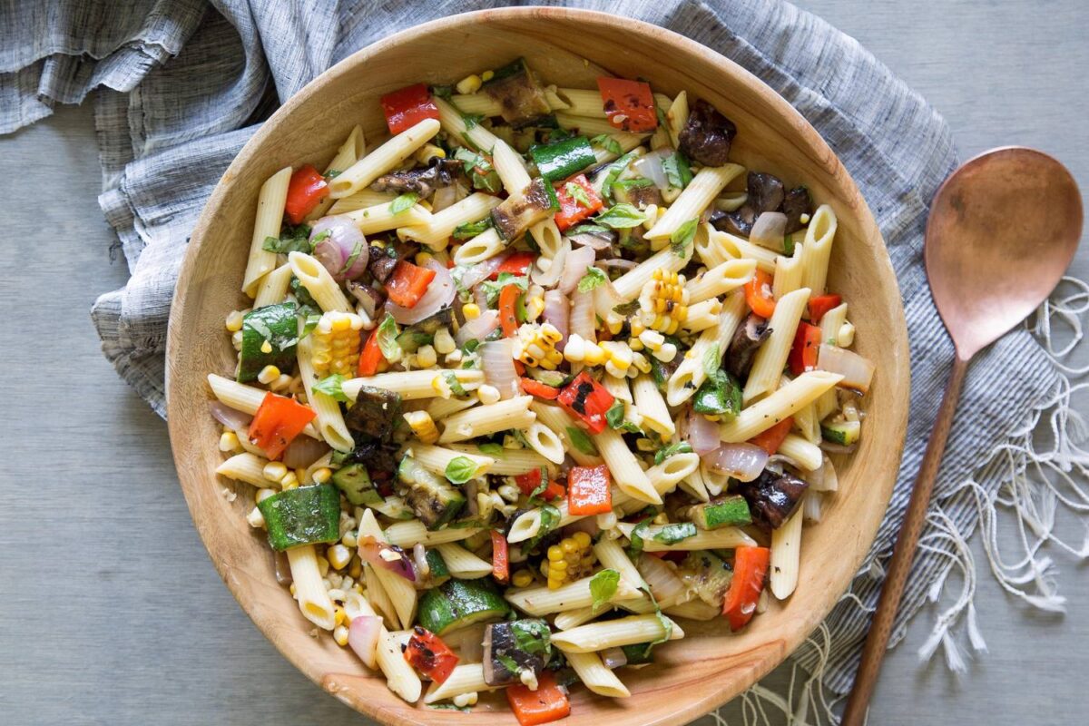 Summer Penne Pasta with Grilled Vegetables